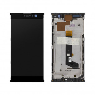 Дисплей Sony H3113 Xperia XA2, H3123 Xperia XA2, H3133 Xperia XA2, H4113 Xperia XA2, H4133 Xperia XA2, с тачскрином, с рамкой, Black