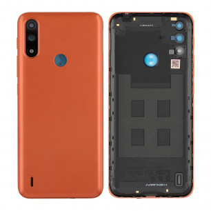 Задняя крышка Motorola E7 Power, E7i Power, со стеклом камеры, Coral Red