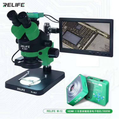 Микроскоп Relife RL M3T-B1 тринокулярный, c камерой (38 Mp), с дисплеем (10 inch) - ukr-mobil.com