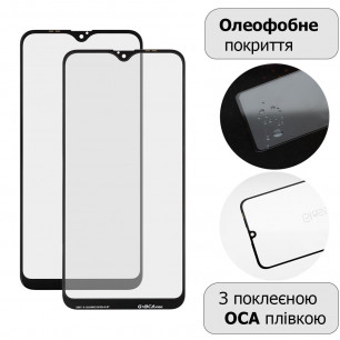 Стекло дисплея Samsung A105 Galaxy A10 2019, с OCA пленкой, Original, Black