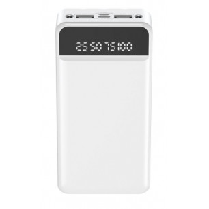 Повербанк (УМБ) XO PR163, 20000 mAh, 2USB, Type-C, Micro USB, с фонариком, (с кабелями Type-C, Micro USB, Lighting), White