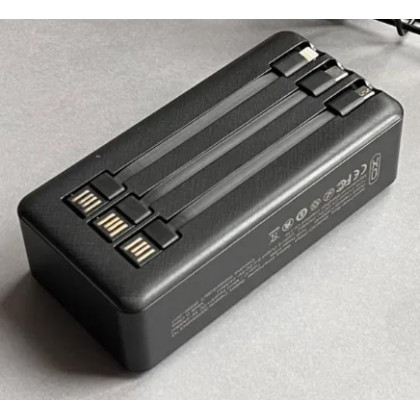 Повербанк (УМБ) XO PR164, 30000 mAh, 2USB, Type-C, Micro USB, с фонариком, (с кабелями Type-C, Micro USB, Lighting), Black, фото № 2 - ukr-mobil.com