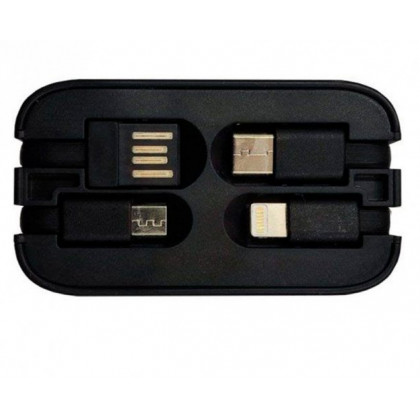 Повербанк (УМБ) XO PR142, 30000 mAh, 2USB, Type-C, Micro USB, с фонариком, (с кабелями Type-C, Micro USB, Lighting), Black, фото № 3 - ukr-mobil.com