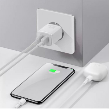 Сетевое зарядное устройство Baseus Compact Charger (CCXJ010202), 10.5W, 2xUSB-A, White, фото № 3 - ukr-mobil.com