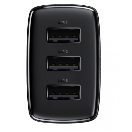 Сетевое зарядное устройство Baseus Compact Charger (CCXJ020101), 17W, 3xUSB-A, Black, фото № 3 - ukr-mobil.com