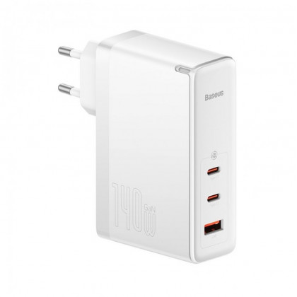 Сетевое зарядное устройство Baseus GaN5 Pro Fast Charger (CCGP100202), 140W, (в комплекте - кабель Type-C x Type-C 240W, 48V/5A), для MacBook, White, фото № 1 - ukr-mobil.com