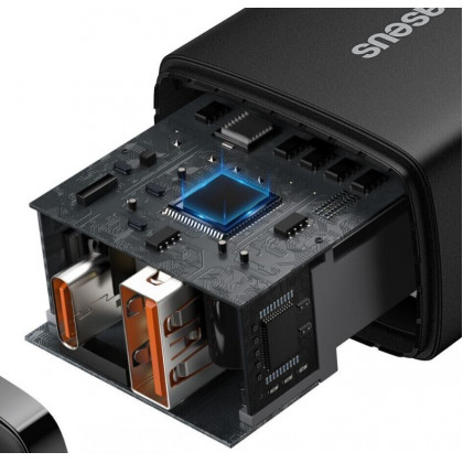 Сетевое зарядное устройство Baseus Compact Quick Charger (CCXJ-B01), 20W, 1xUSB-A + 1xType-C, Black, фото № 3 - ukr-mobil.com