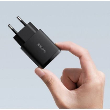 Сетевое зарядное устройство Baseus Compact Quick Charger (CCXJ-B01), 20W, 1xUSB-A + 1xType-C, Black, фото № 4 - ukr-mobil.com