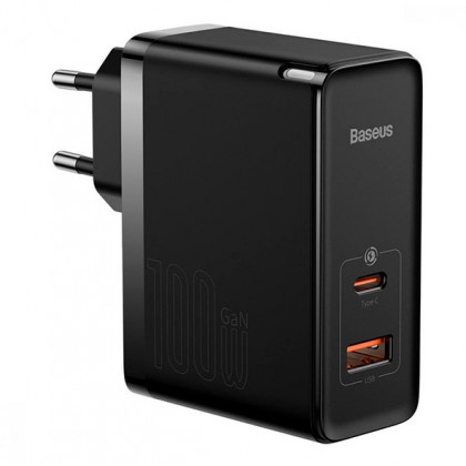 Сетевое зарядное устройство Baseus GaN5 Pro Fast Charger (CCGP090201), 100W, (в комплекте - кабель Type-C x Type-C 100W, 20V/5A), для MacBook, Black, фото № 1 - ukr-mobil.com