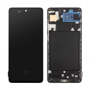 Дисплей Samsung A715 Galaxy A71, с тачскрином, рамкой, OLED, Black