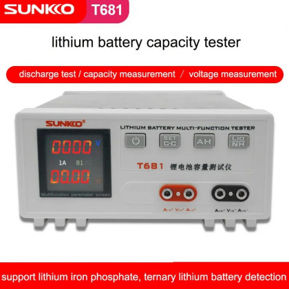 Тестер емности аккумуляторов Sunkko T-681, 5A, 0-55V, фото № 2 - ukr-mobil.com
