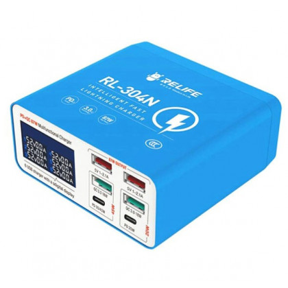 Зарядное устройство Relife RL-304N, 4 USB (2 порта - 5V, 2.1; 2 порта - QC 3.0 18W), 2 Type-C (PD 45W, PD 20W), 87W, фото № 2 - ukr-mobil.com