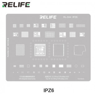 Трафарет Relife RL-044 IPZ6, для iPhone 11, iPhone 11 Pro, iPhone 11 Pro Max, (CPU A13), толщина: 0.12 мм