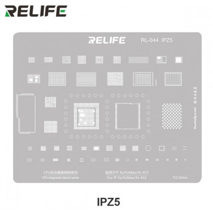 Трафарет Relife RL-044 IPZ5, для iPhone XR, iPhone XS, iPhone XS Max, (CPU A12), толщина: 0.12 мм - ukr-mobil.com