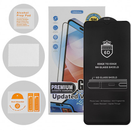 Защитное стекло 6D Premium Glass 9H Full Glue для Xiaomi Redmi 9A, Redmi 9C, Redmi 10A, Redmi A1, Poco C3, Poco M5, в упаковке с салфетками - ukr-mobil.com