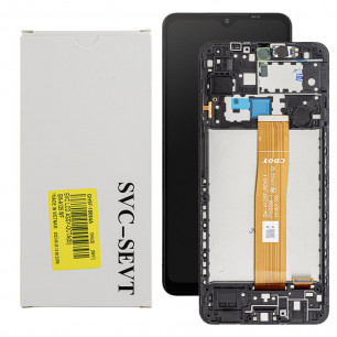 Дисплей Samsung A125 Galaxy A12 (rev. A125F v0.1), GH82-24491A, с тачскрином, с рамкой, Service Pack Original, Black