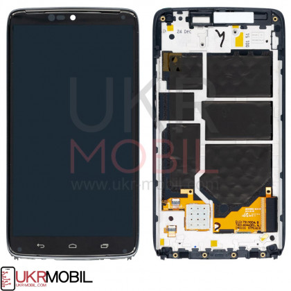 Дисплей Motorola XT1254 Droid Turbo, XT1255 с тачскрином, рамкой, Black - ukr-mobil.com