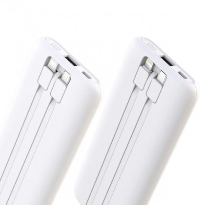 Повербанк (УМБ) XO PR151, 2 шт. по 10000 mAh, зарядная станция, USB + Type-C, White, фото № 2 - ukr-mobil.com