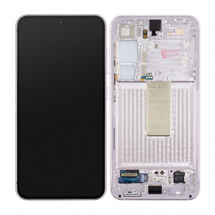 Дисплей Samsung S911 Galaxy S23, GH82-30480D, с тачскрином, с рамкой, Service Pack Original, Light Pink