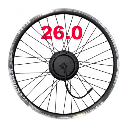 Мотор колесо заднее в сборе, с ободом 26 дюймов, 36v 500W для велосипеда (резьба), фото № 1 - ukr-mobil.com