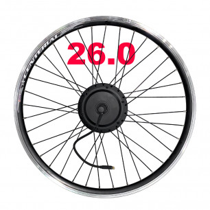 Мотор колесо заднее в сборе, с ободом 26 дюймов, 36v 350W для велосипеда (резьба)