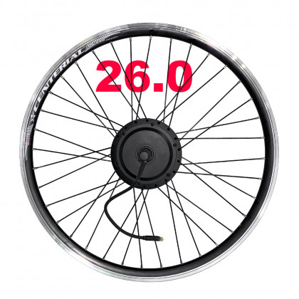 Мотор колесо заднее в сборе, с ободом 26 дюймов, 36v 350W для велосипеда (резьба), фото № 1 - ukr-mobil.com