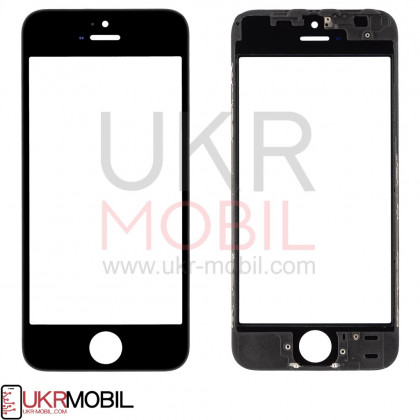 Стекло дисплея с рамкой и пленкой OCA Apple iPhone 5C, Original, Black, фото № 1 - ukr-mobil.com