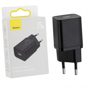 Сетевое зарядное устройство Baseus Super Si Quick Charger (CCSP020101), 25W, 1xType-C, Black