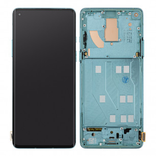 Дисплей OnePlus 8, с тачскрином, с рамкой, Original, Blue