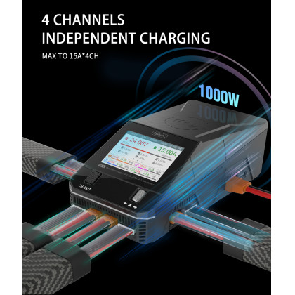 Зарядное устройство ToolkitRC Q6AC, 1000W, 4 канала, с встроенным блоком питания на 400W, фото № 4 - ukr-mobil.com