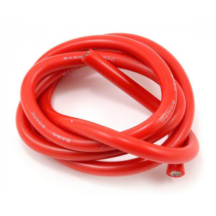 Провод силиконовый 8AWG, красный 1м (1650х0,08 мм) - ukr-mobil.com