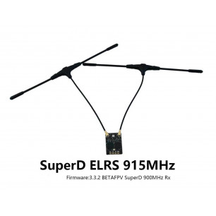 Приемник ELRS 915 MHz SuperD, BetaFPV 900 RX, (прошивка 3.3.2), с 2 антеннами Immortal T