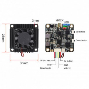 Видеопередатчик AKK Ultra Long Range (All Channels Version) VTX, 25/250/500/1000/2000/3000 mW, 4990-5945 MHz, на 80 каналов