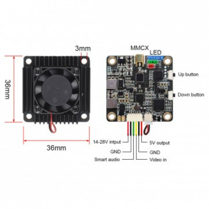 Видеопередатчик AKK Ultra Long Range (All Channels Version) TX300AC, 25/250/500/1000/2000/3000 mW, 4990-5945 MHz, на 80 каналов, фото № 1 - ukr-mobil.com