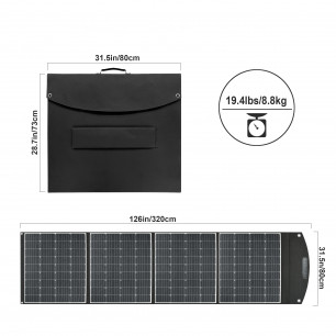 Солнечная панель портативная, 400W, 39V / 10.25A (Max), XT60 + MC4