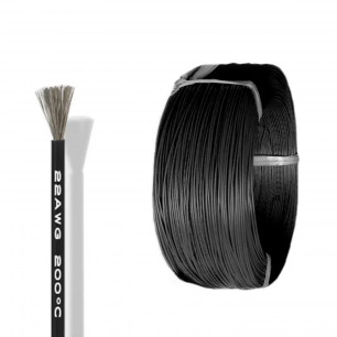 Провод силиконовый 22AWG, чёрный 1м (60х0,08 мм)