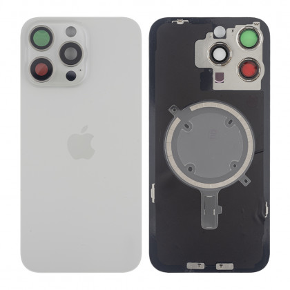 Задняя крышка Apple iPhone 15 Pro Max, с стеклом камеры, с магнитом, Original PRC, White Titanium, фото № 1 - ukr-mobil.com