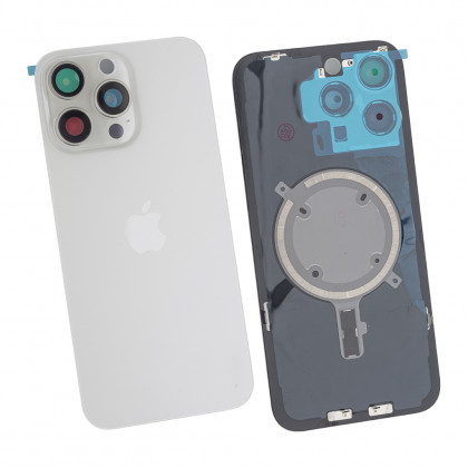 Задняя крышка Apple iPhone 15 Pro Max, с стеклом камеры, с магнитом, Original PRC, White Titanium, фото № 3 - ukr-mobil.com