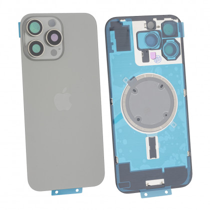 Задняя крышка Apple iPhone 16 Pro Max, с стеклом камеры, с магнитом, Original PRC, Natural Titanium, фото № 2 - ukr-mobil.com