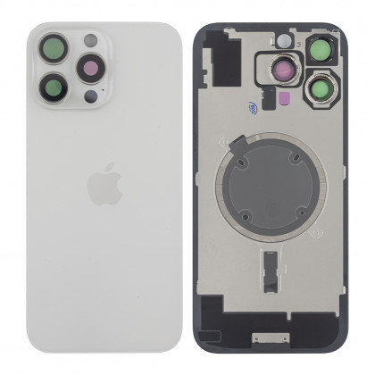 Задняя крышка Apple iPhone 16 Pro Max, с стеклом камеры, с магнитом, Original PRC, White Titanium, фото № 1 - ukr-mobil.com