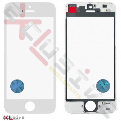 Стекло дисплея с рамкой и пленкой OCA Apple iPhone 5, Original, White - ukr-mobil.com