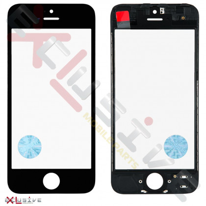 Стекло дисплея с рамкой и пленкой OCA Apple iPhone 5, Original, Black - ukr-mobil.com