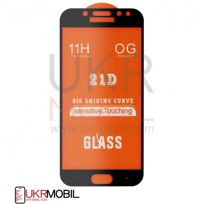 Защитное стекло Samsung J530 Galaxy J5 Pro 2017, Full Glue 2.5D, Black - ukr-mobil.com