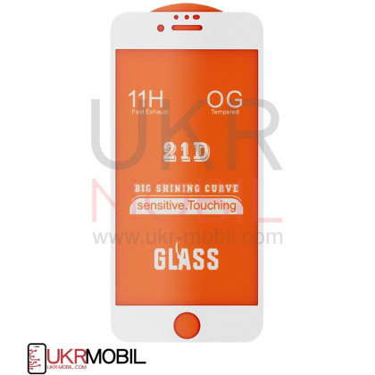 Защитное стекло Apple iPhone 7, iPhone 8, Full Glue 2.5D, White - ukr-mobil.com
