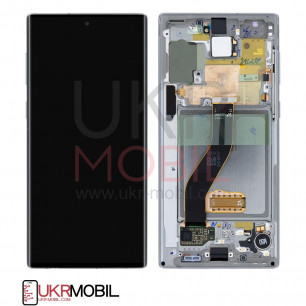 Дисплей Samsung N970 Galaxy Note 10, с тачскрином, рамкой, Original PRC, Silver