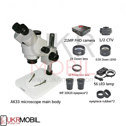 Микроскоп Ya Xun YX-AK33, c камерой 21MP Full HD 1080 60FPS HDMI, с антистатической робочей поверхностью, фото № 4 - ukr-mobil.com