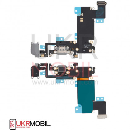 Шлейф Apple iPhone 6S Plus, с разъемом зарядки, гарнитуры, Original PRC, Black, фото № 1 - ukr-mobil.com