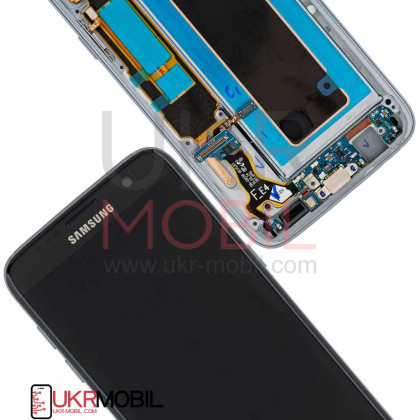 Дисплей Samsung G935 Galaxy S7 Edge, GH97-18533A, с тачскрином, рамкой, Original, Black, фото № 2 - ukr-mobil.com