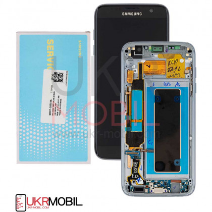 Дисплей Samsung G935 Galaxy S7 Edge, GH97-18533A, с тачскрином, рамкой, Original, Black, фото № 1 - ukr-mobil.com