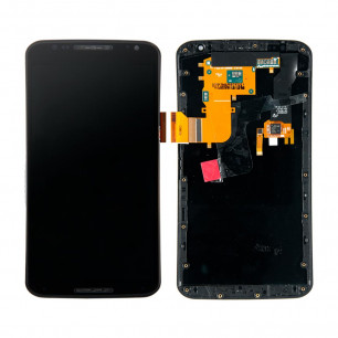 Дисплей Motorola XT1100 Nexus 6 Google, с тачскрином, рамкой, Original, Black